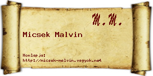 Micsek Malvin névjegykártya
